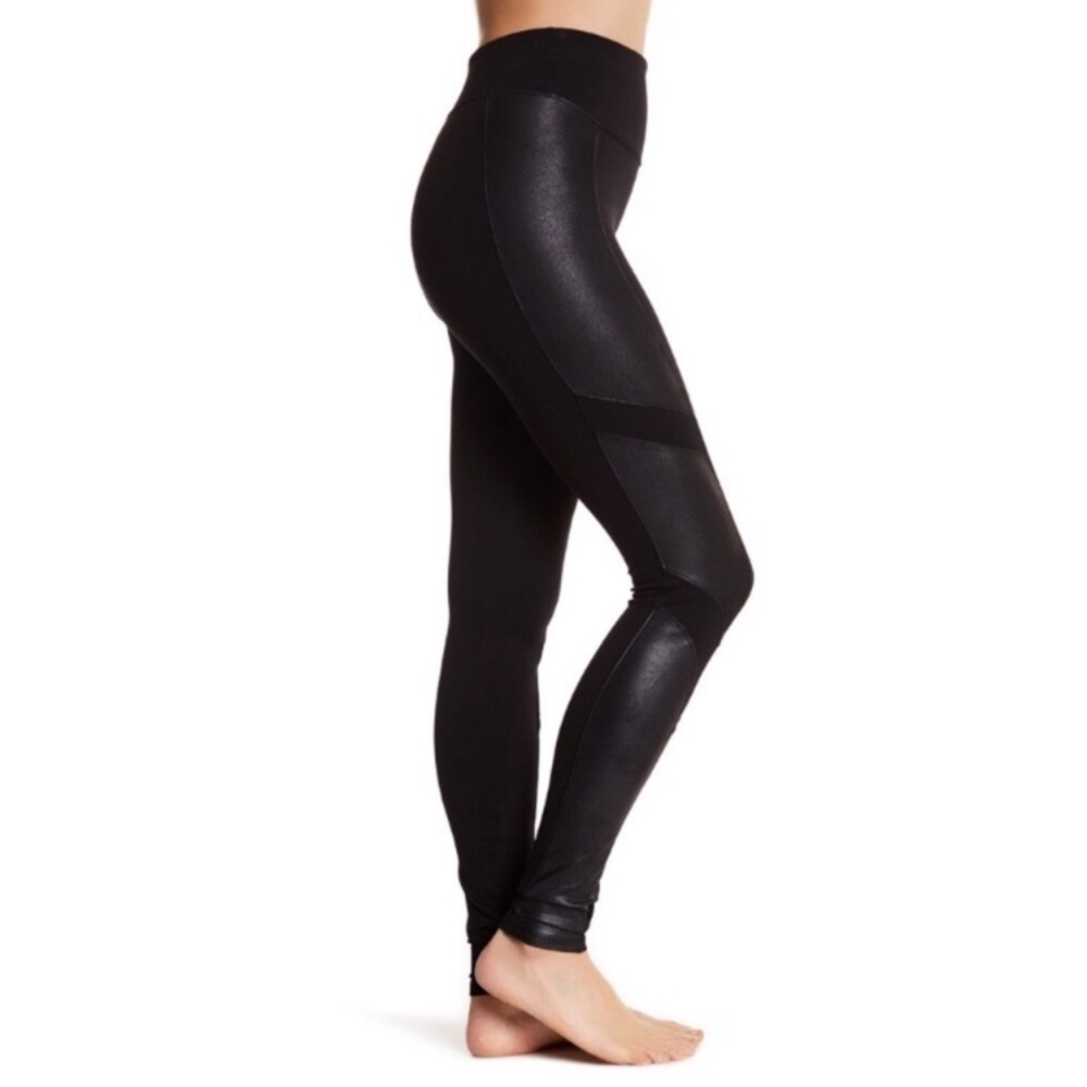 Spanx Moto Faux Leather Panel Leggings - Picture 1 of 4